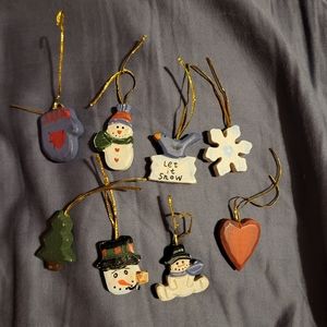 🎄FWP $30 min. Set of 8 Mini Wooden Christmas Ornaments